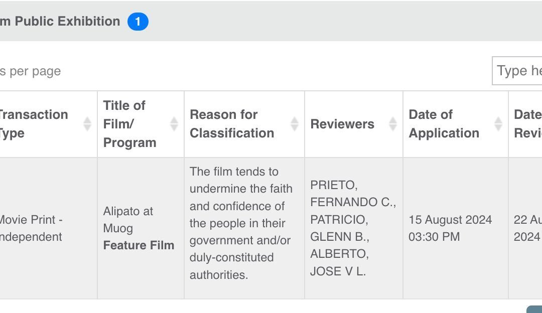 A Letter of Appeal to the MTRCB